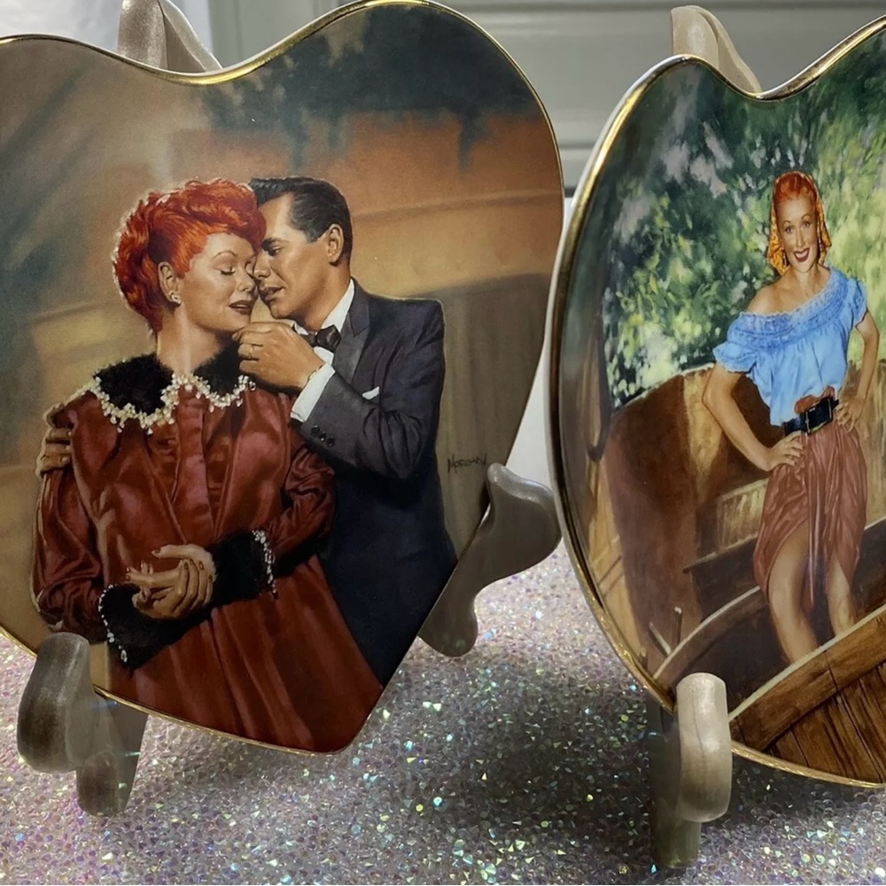 Vtg I Love Lucy Heart Plates Hamilton Collection MINT Condition Limited Ed. 6x6” - Picture 8 of 9